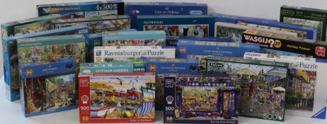 24 boxed jigsaws (some with 4 puzzles to a box) - All boxed and complete including Gibsons,