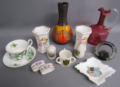 Royal Crown Derby 'Derby Posies' vases, Germany Dumler & Breiden 115/21 vase, Royal Albert