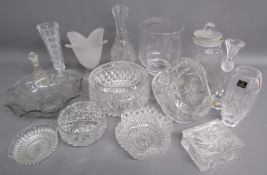 Glassware includes Royal Doulton crystal vase, Nachtmann, Thomas Webb vase, large handmade glass