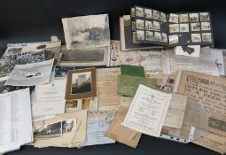 Selection of military ephemera including Pilot's Log Book, black and white photos including album of