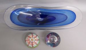 Glassware includes Perthshire millefiori paperweight, Caithness 'Caledonia' paperweight and an