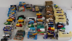 Selection of 56 diecast cars by Oxford Diecast, Corgi, Fina/Corgi, Majorette