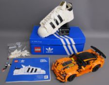 Lego Adidas originals superstar 10282 and Lego Technics 42093 Chevrolet corvet ZR1 race car