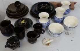 Selection of Jackpot pottery (Louth) including plates, mugs, saucers, La Ferte Bernard plate, etc