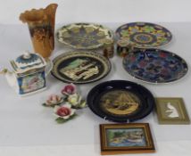 Selection of Royal Doulton plates, Hornsea Pottery Humber Bridge commemorative plate, and