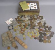 Collection of coins includes 1797 George III Cart Wheel penny, 1792 Louis XVI, 1750 King George