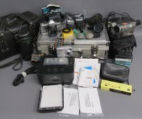 Cameras includes -  Yashica FX-D with Sunactinon MC auti lens, Super-Paragon PMC auto zoom lens,