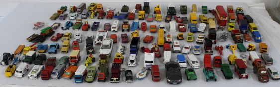 Large selection of play worn diecast cars (approx 140) - Corgi, Matchbox, Lledo, Majorette - no