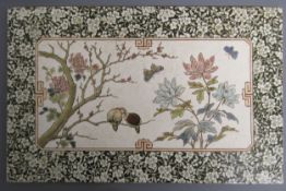 Japanese design tile (possibly Minton) - marked 2105 & 22 to rear in red - approx. 38cm x 24cm