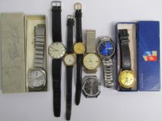 8 watches - Tressa automatic 25 jewel incabloc - Oris gold plated with gold face - Chalet 17