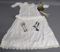 Victorian child's silver fork and spoon Atkin Brothers Birmingham 1886 - Christening gown -