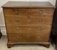 Georgian mahogany chest of drawers on bracket feet with ring handles & box wood stringing to the