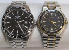 Rotary 'Les Originals' Legacy GB90172/04 15608 watch with black face and date with box & Gucci