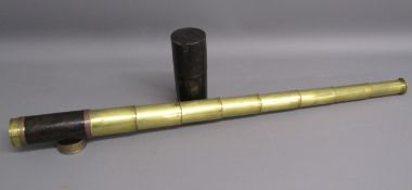 C.W Dixey 8 draw Victorian telescope with leather clad mount marked C.W Dixey 'Optician to the
