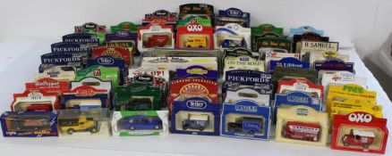 Selection of 61 diecast cars with advertising / promotional theme by Corgi, Lledo, Solido