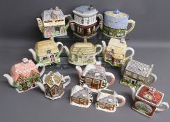 11 teapots includes - Annie Rowe Eastenders, Coronation Street & Emmerdale - The Village Red