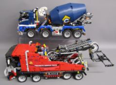 Lego technics 42112 concrete mixer truck and Mould King 19001 pneumatic service truck