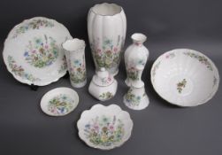 Collection of Aynsley Wild Tudor includes large bowl, vase, plates, bell lidded pot etc