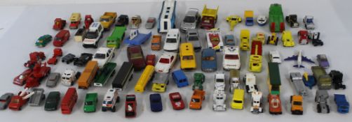 Selection of play worn diecast models (approx 85) Corgi, Matchbox, Lesney etc. no boxes
