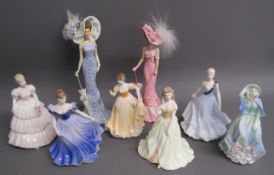6 Coalport and 2 Thomas Kinkade figures - Queen Charlotte's Ball - Debutantes Sandra - Debutante