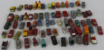 Selection of play worn diecast cars (approx 70) by Matchbox, Husky etc. no boxes