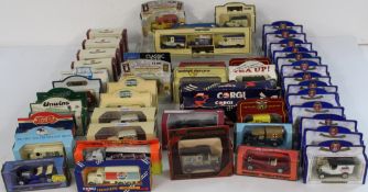Selection of 50 advertising/promotional diecast cars by Lledo, Corgi, Matchbox, Oxford Diecast,