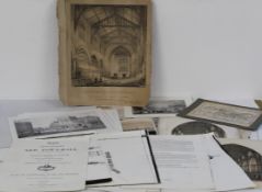 Large collection of ephemera, brochures and books relating to Louth, Louth Grammar school, Almanacs,