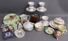 Heinrich Germany Rudesheim cups and saucers, Chinese Tree 4907 dish with cover, Paragon 1429