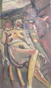 Nicholas Volley 1950 - 2006 British, oil on canvas of a female nude - approx. 134cm x 76cm -