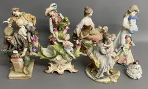 Various ceramic figures including Royal Doulton  HN 1679, Capodimonte, Nao etc