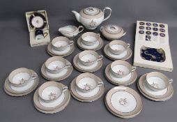 Hutschenreuther zodiac Scorpio plate, tea cup & saucer and Noritake Japan 5441 Sheridan tea set with