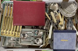 Large quantity of silver plate cutlery (some boxed)