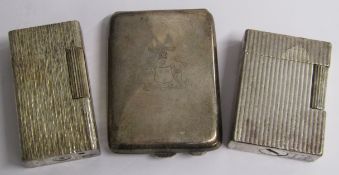 St Dupont silver plated cigarette lighter 1L4BU50 and small Harrison & Hipwood Birmingham silver
