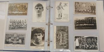 Album of sports themed postcards / collectors cards including black and white photographic