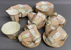 Royal Staffordshire Art Deco tea service with daffodil decoration