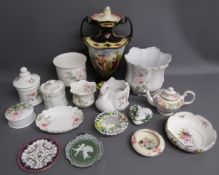Plant pots, dishes, Paragon teapot, Limoges Romance trinket dish, Denton China basket, Habida & Tara