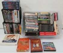 Selection of DVDs, XBox games, Star Wars videos etc.