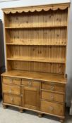 Victorian pine dresser base with later top W 134cm D 47cm