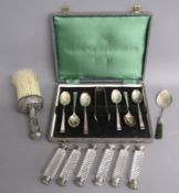 Cooper Brothers & Sons Ltd cased silver spoon and sugar tong set Sheffield 1946 (3.10ozt) - sterling