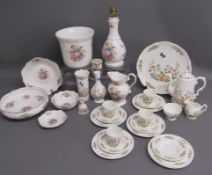Aynsley Howard Sprays dishes, plant pot, lamp and Aynsley Cottage Garden coffee set, vase etc