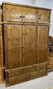 Large pine wardrobe with top box h 228cm x w 147cm