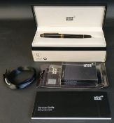 Mont Blanc Meisterstuck fountain pen, with 14ct gold nib, with box, outer box and service guide