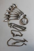 6 George III silver teaspoons dated 1793 by Samuel Godbehere & Edward Wigan wt 2.34 ozt . AWWC