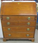 George III  bureau with inlay shell & parquetry decoration approx. 115cm x 95.5cm x 52cm