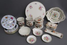 Coalport Shrewsbury cake plate & Ming Rose 2 handled dish, Crown Staffordshire reg. No 592627