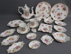 Royal Crown Derby 'Derby Posies' trinket dishes and Hammersley F. Howard teapot, cups & saucers,