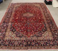 Fine hand woven Persian Kashmir carpet, traditional floral design  325 x 208