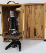 Watson Barnett microscope in wooden case serial no 132491