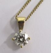 18ct gold necklace and pendant set with approx  0.5ct diamond - total weight 2.6g