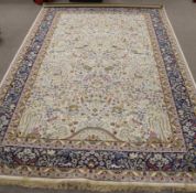 Ivory ground full pile Kashmir carpet 